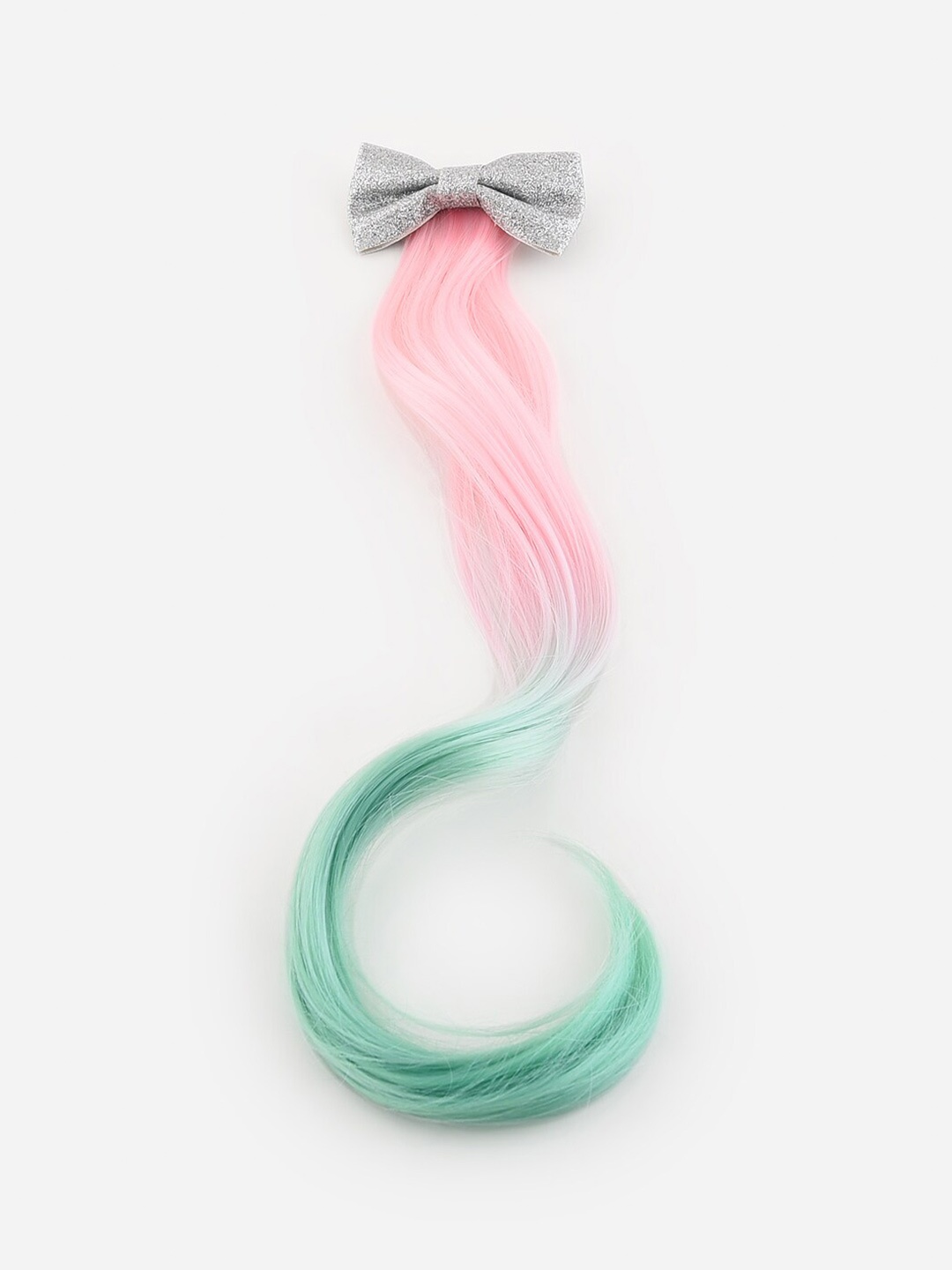 

Toniq Kids Girls Pink & Silver Alligator Hair Clip with Ombre Hair Extension