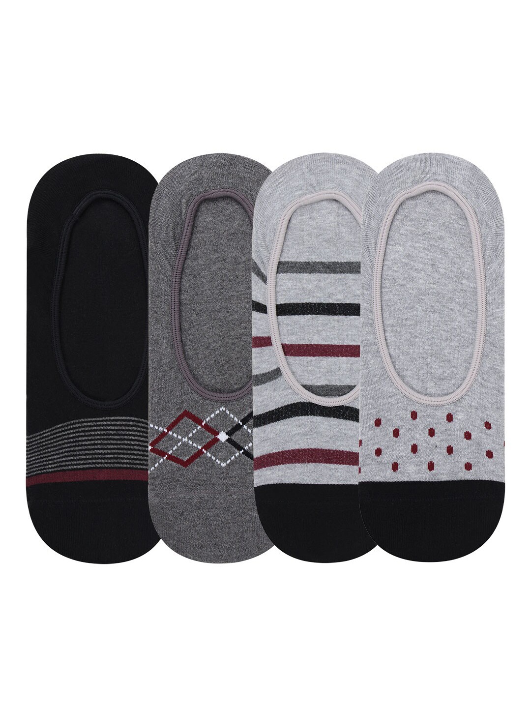 

Bonjour Men Cotton Loafer Socks - Pack Of 4, Multi