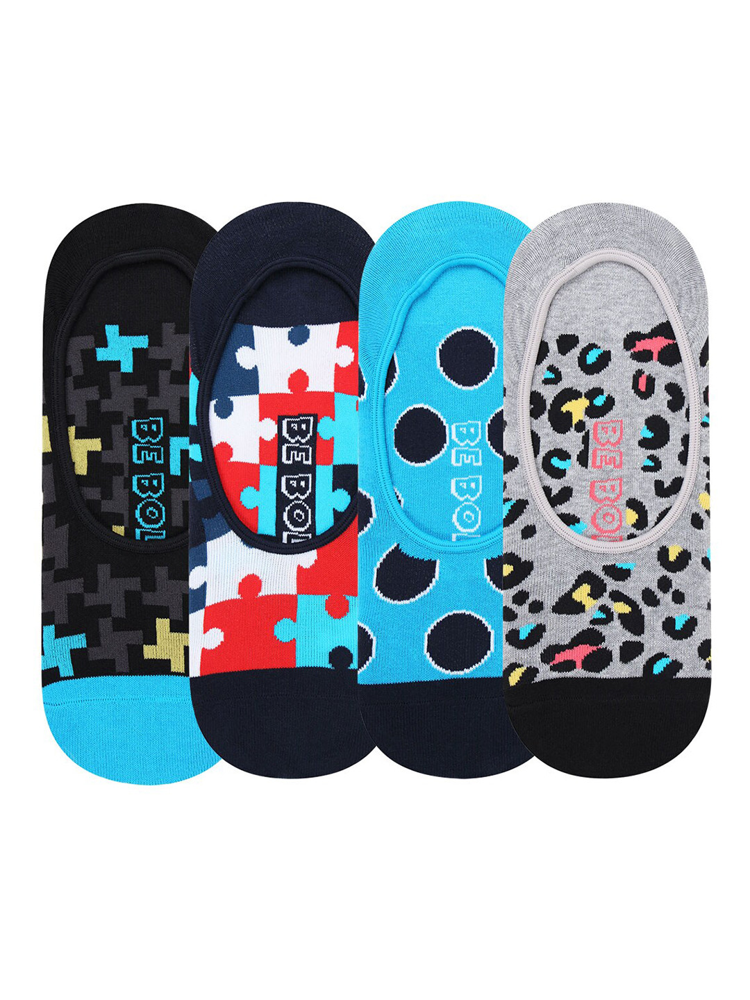 

Bonjour Men Multi Colored Cotton Loafer Socks - Pack Of 4