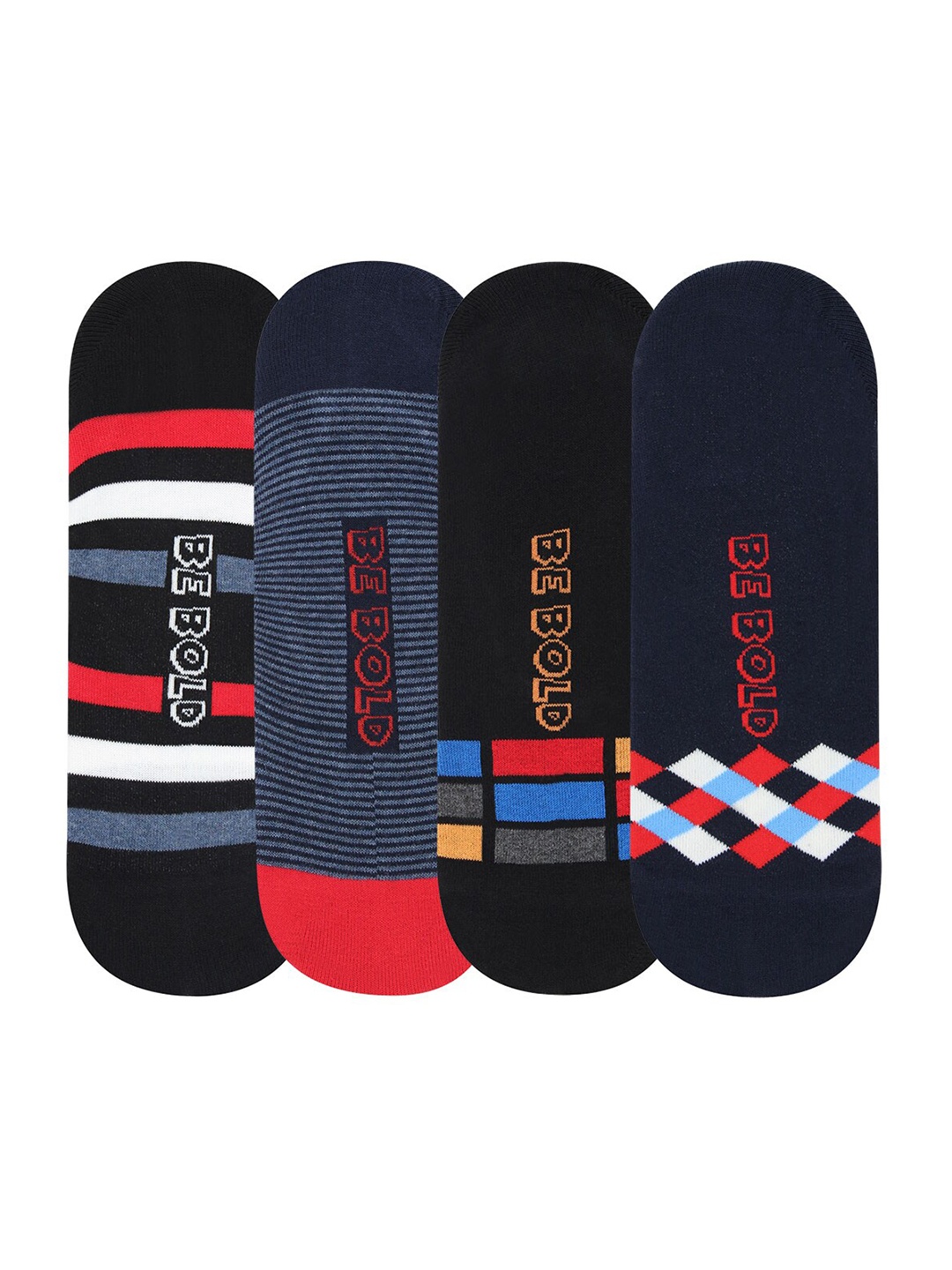 

Bonjour Men's Multicolored Pack Of 4 Cotton Loafer Socks, Multi