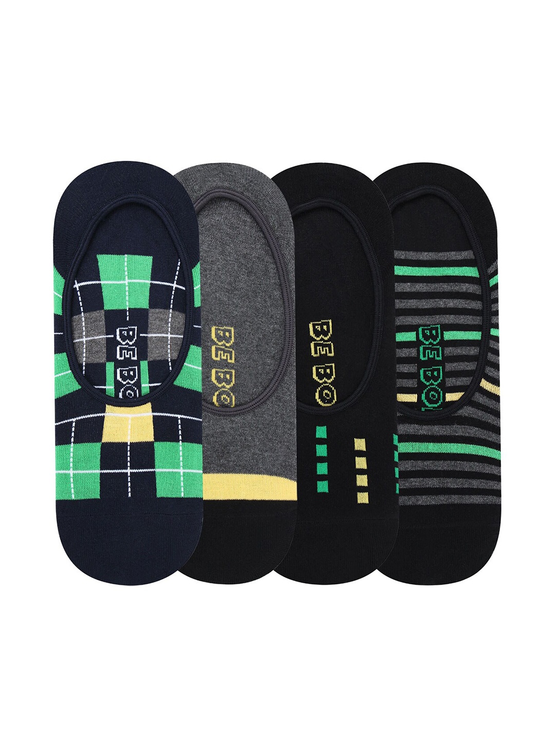 

Bonjour Men's Pack Of 4 Multicolored Cotton Loafer Socks, Multi