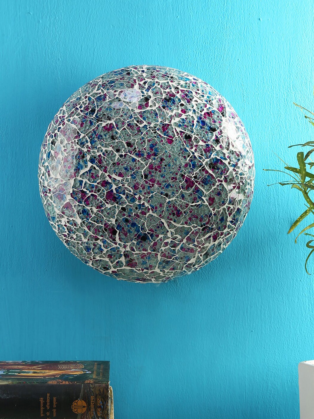 

Devansh Mosaic Blue Color Flush Mounted Contemporary Wall Lamp, White