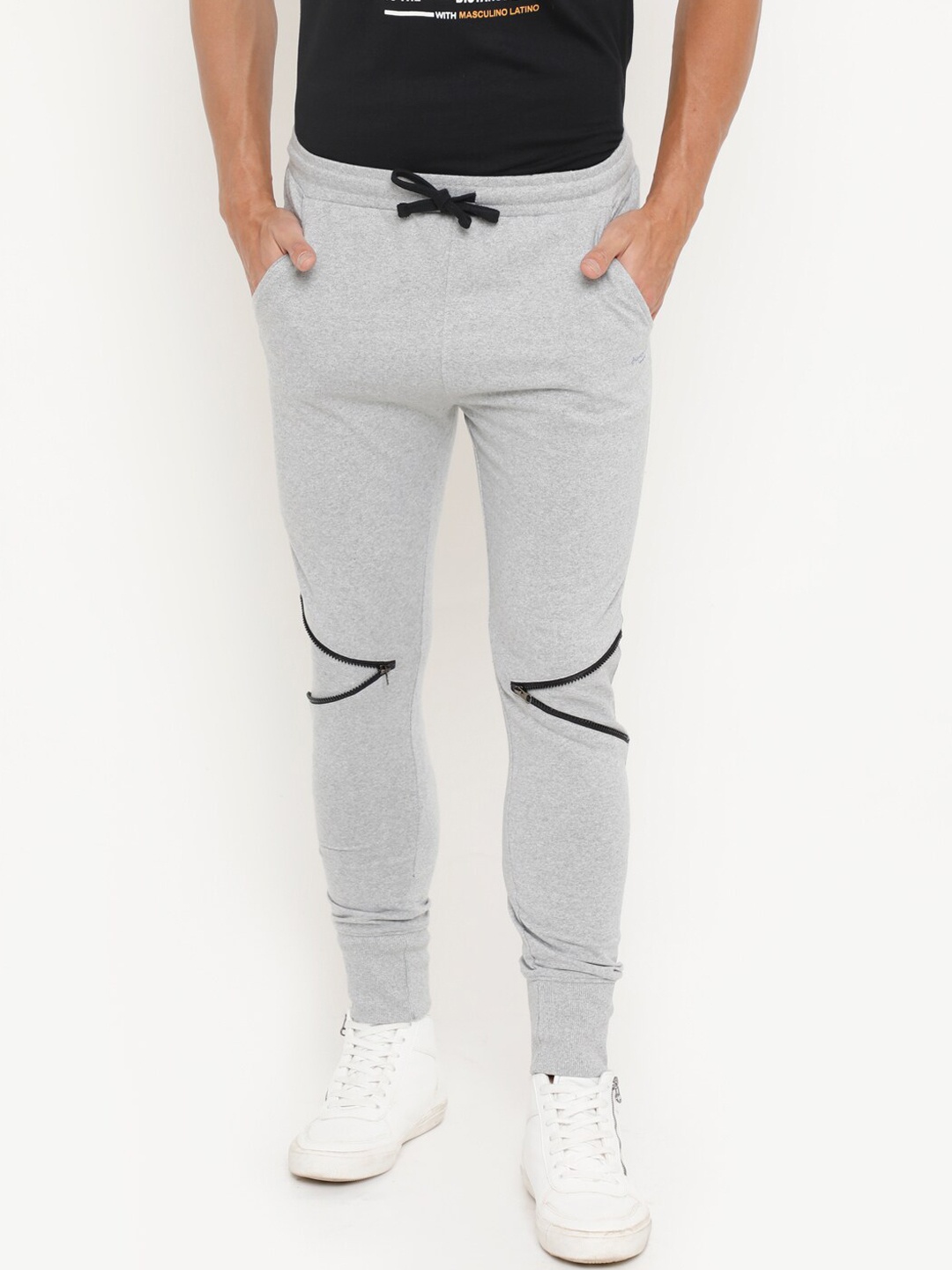 

Masculino Latino Men Grey Melange Solid Joggers