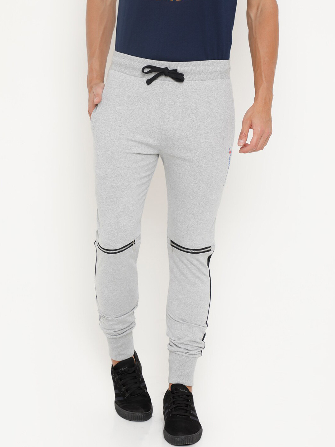 

Masculino Latino Men Grey Melange Self-Design Joggers