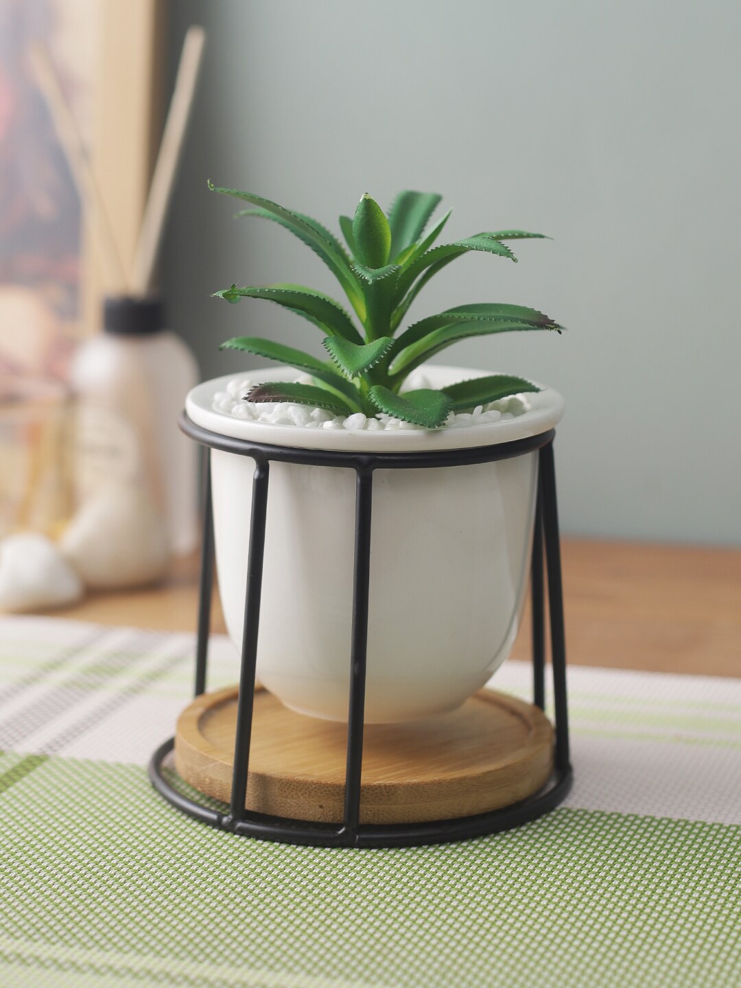 

House Of Accessories White Potted Plant