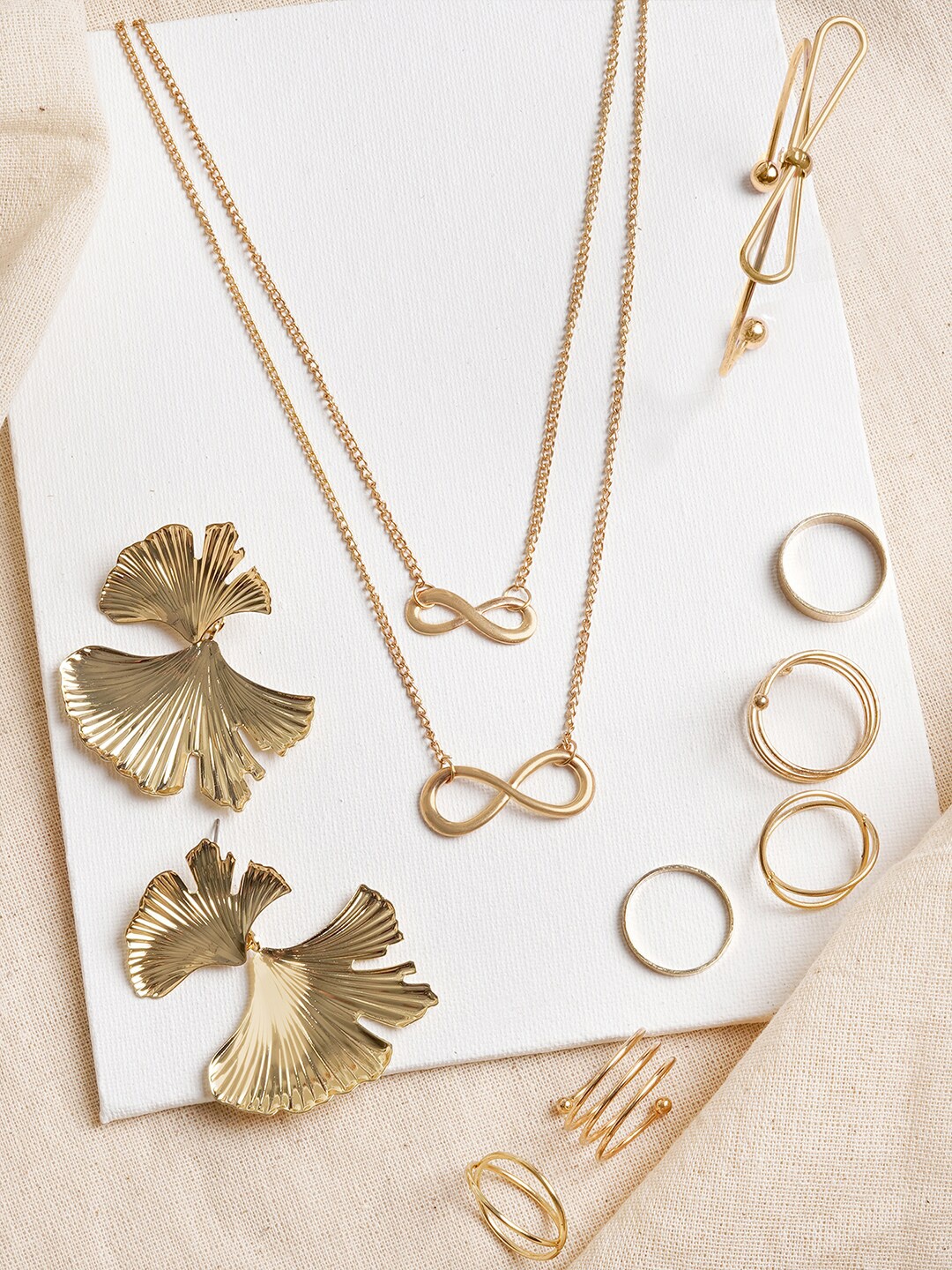 

JOKER & WITCH Gold Toned Blooming Gold Jewellery Set