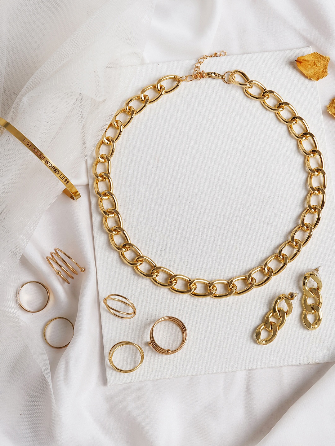 

JOKER & WITCH Gold-Toned Daffodils Jewellery Set