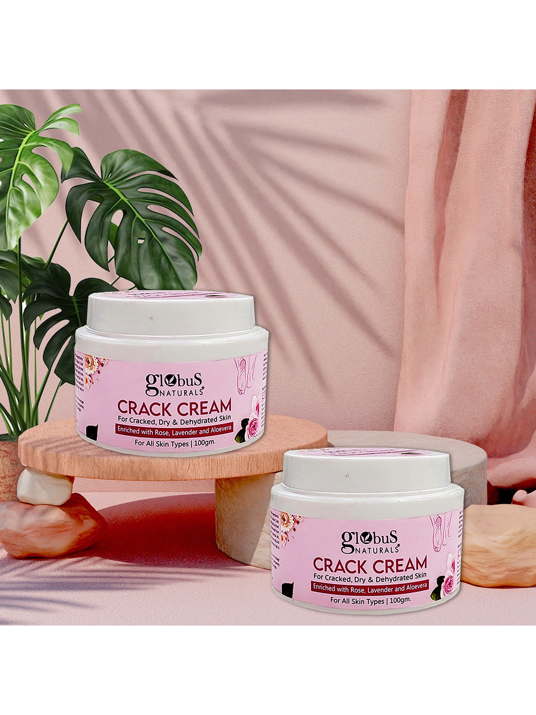 

Globus naturals Set Of 2 Dry Cracked Heels & Feet Cream 100g, Pink