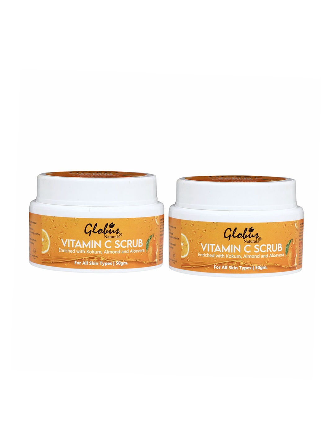 

Globus Naturals Set of 2 Vitamin-C Brightening Face Scrub - 50 g, Yellow