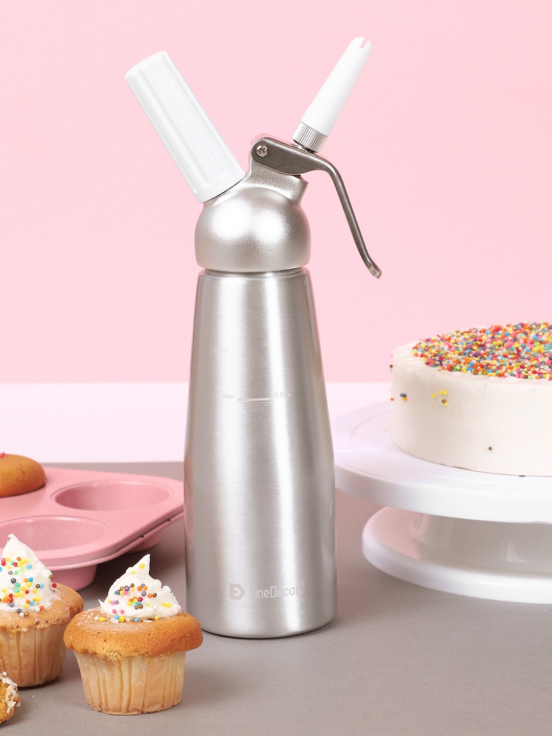 

FineDecor Steel Colored Combo of Cream Whipper & Whipped Cream Dispenser Canister