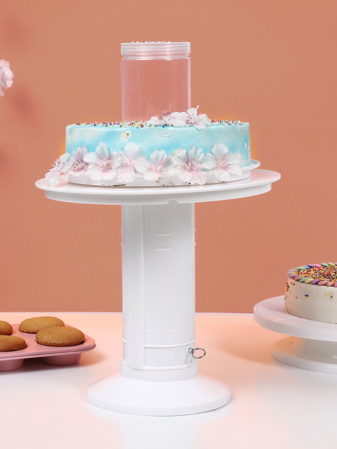 FineDecor White Surprise Cake Stand 10 inch