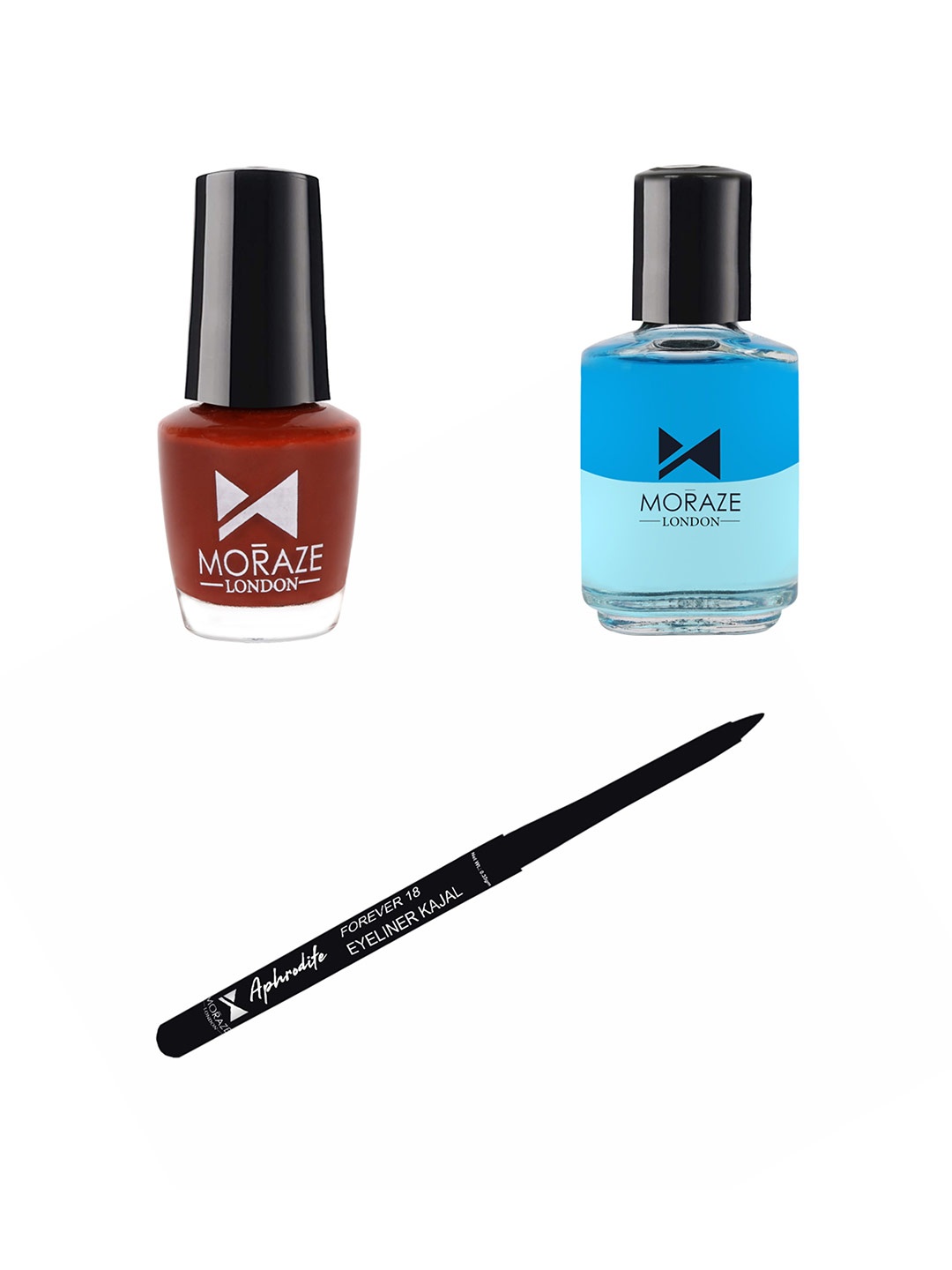 

Moraze Women Combo of Nail Polish 5ml With Nail Paint Remover 30ml & Kajal 0.35 GM, Multi