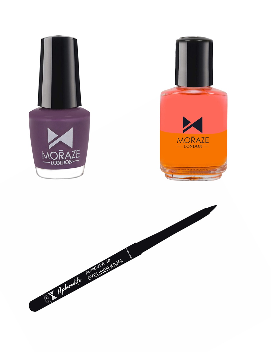 

Moraze Women Combo of Nail Polish 5ml With Nail Paint Remover 30ml & Kajal 0.35 GM, Multi