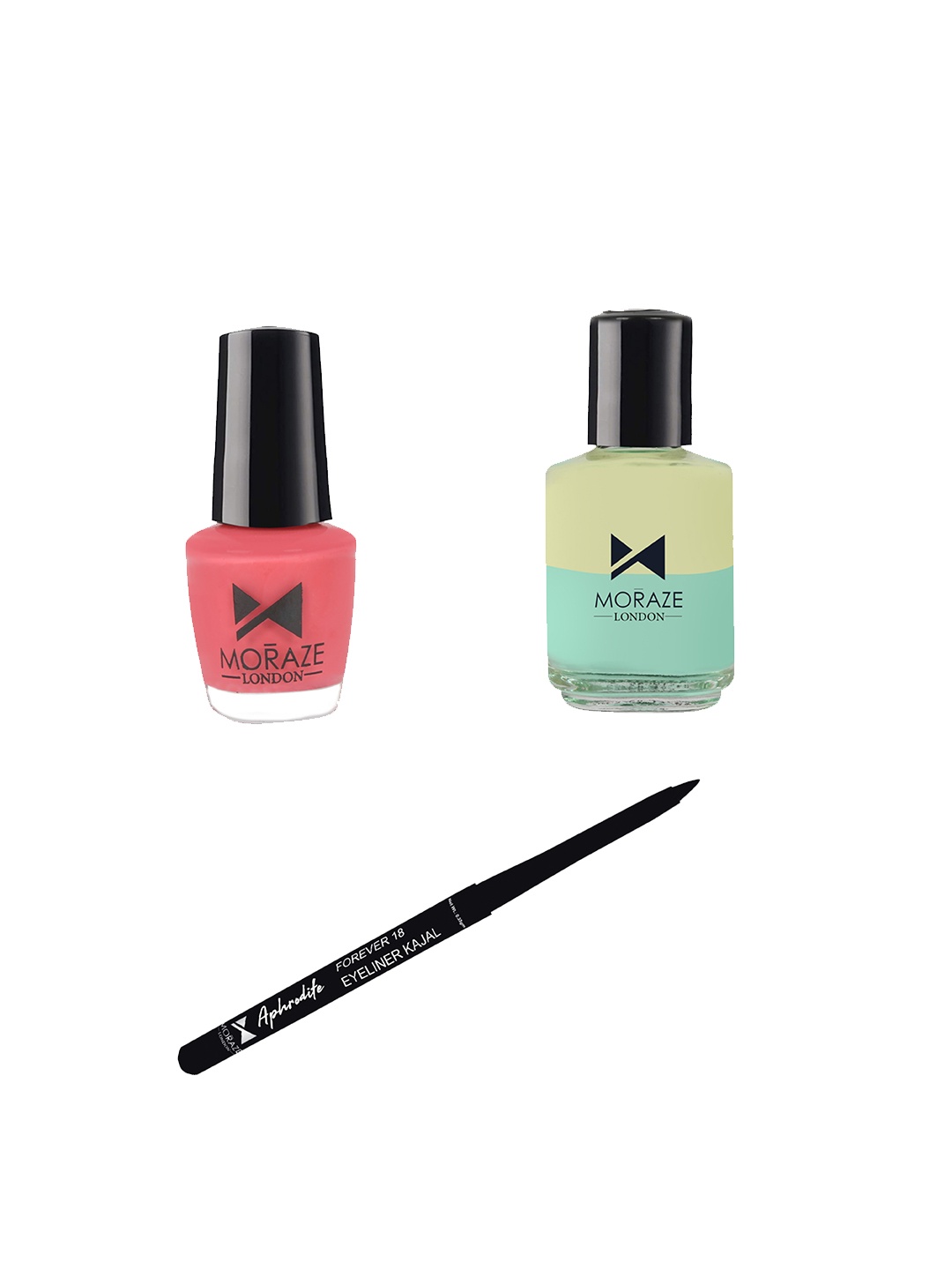 

Moraze Women Combo of Nail Polish 5ml With Nail Paint Remover 30ml & Kajal 0.35 GM, Multi