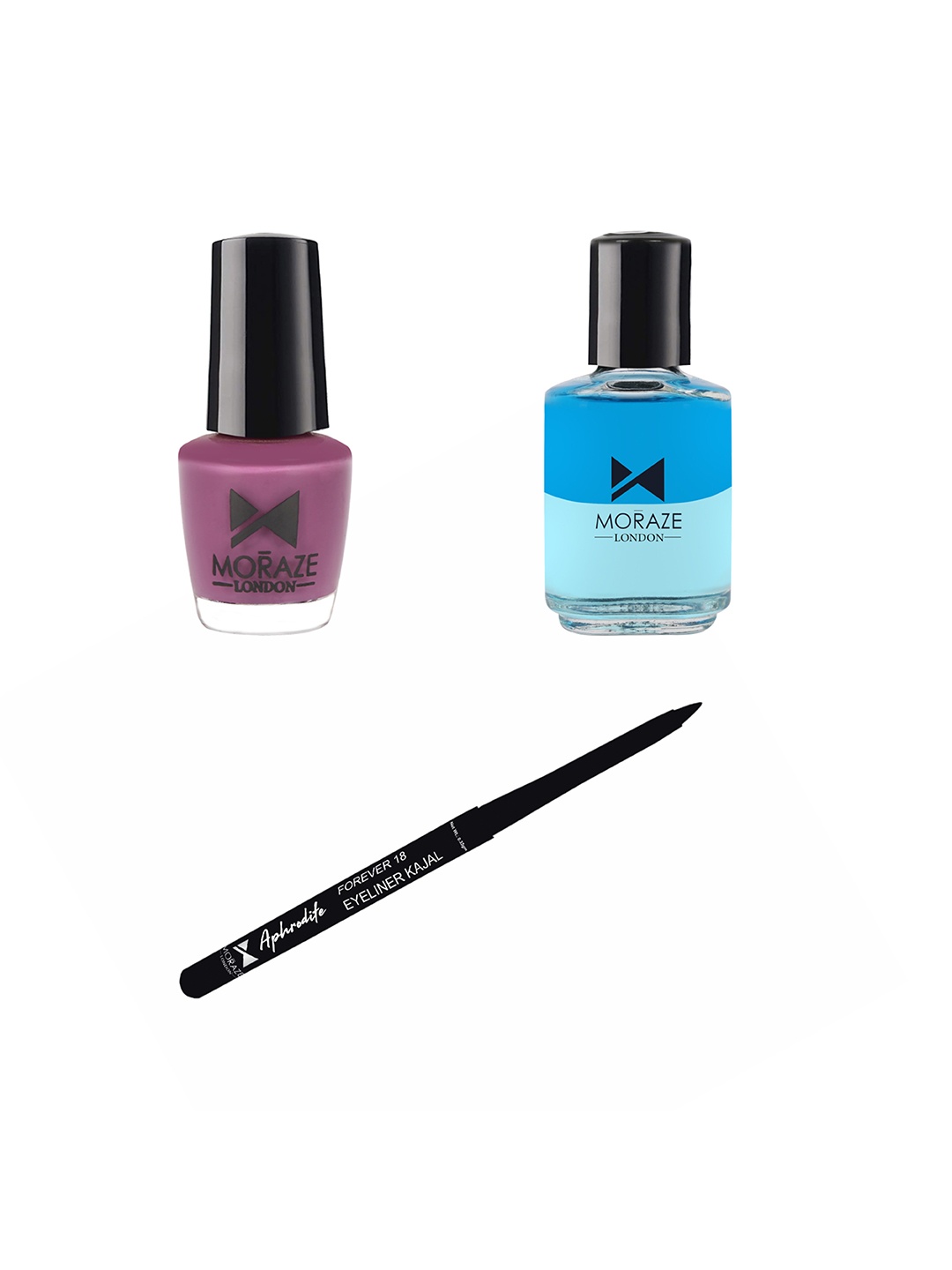 

Moraze Women Combo of Nail Polish 5ml With Nail Paint Remover 30ml & Kajal 0.35 GM, Multi