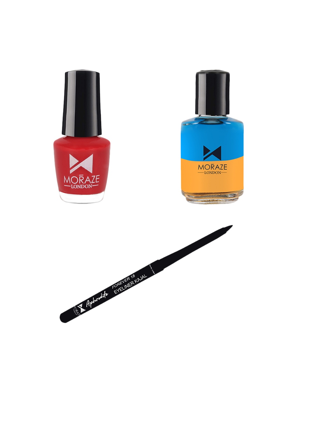 

Moraze Women Combo of Nail Polish 5ml With Nail Paint Remover 30ml & Kajal 0.35 GM, Multi