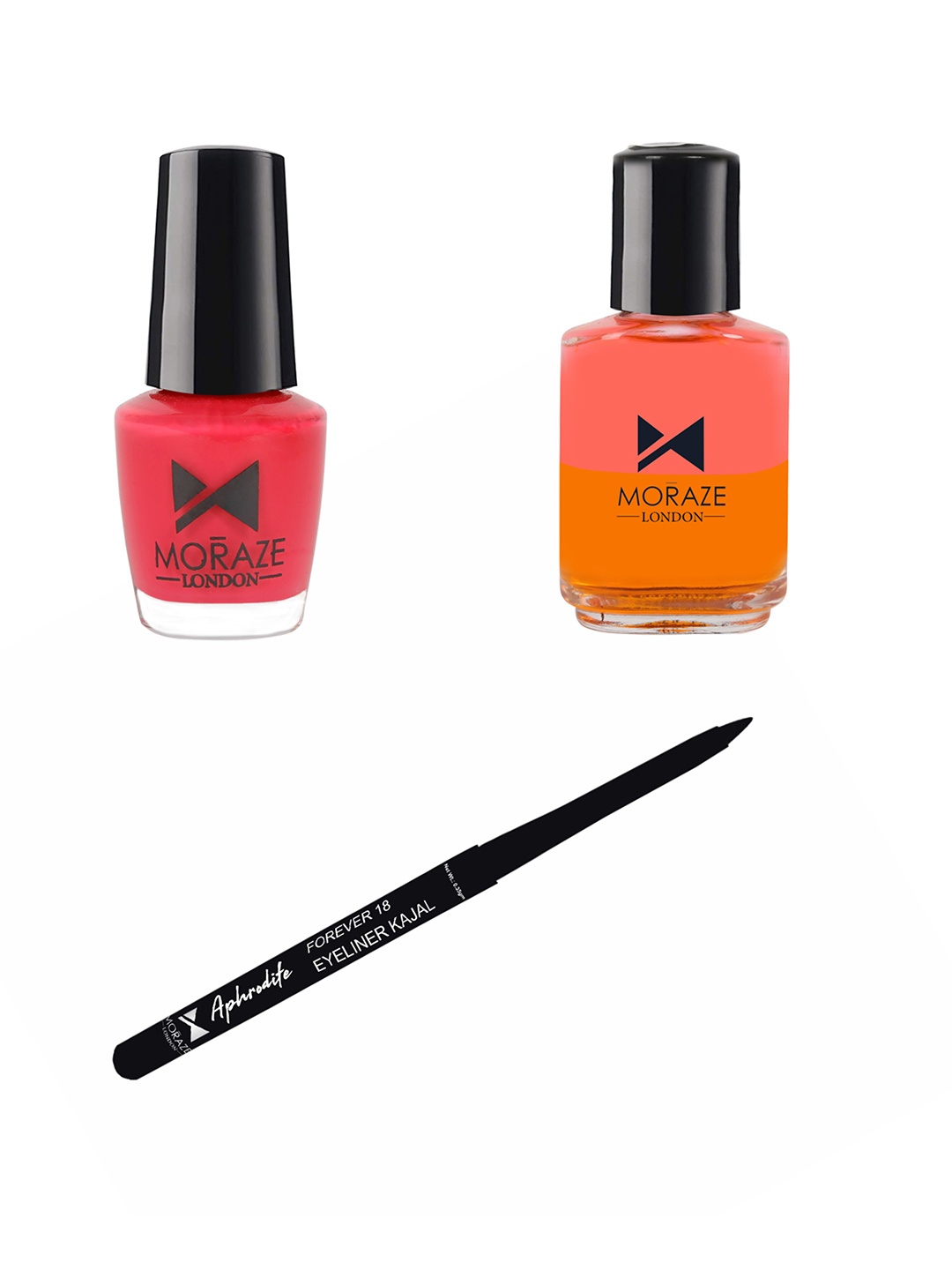 

Moraze Women Combo of Nail Polish 5ml With Nail Paint Remover 30ml & Kajal 0.35 GM, Multi