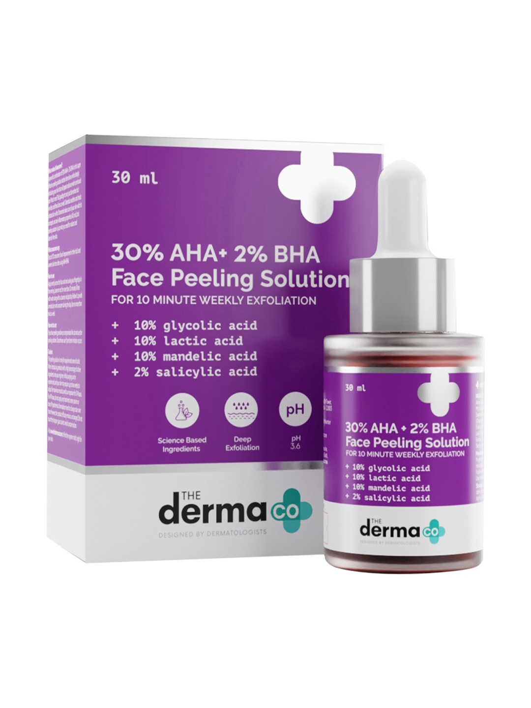 

The Derma co. 30% AHA +2% BHA Peeling Solution with Lactic Acid - 30 ml, Red