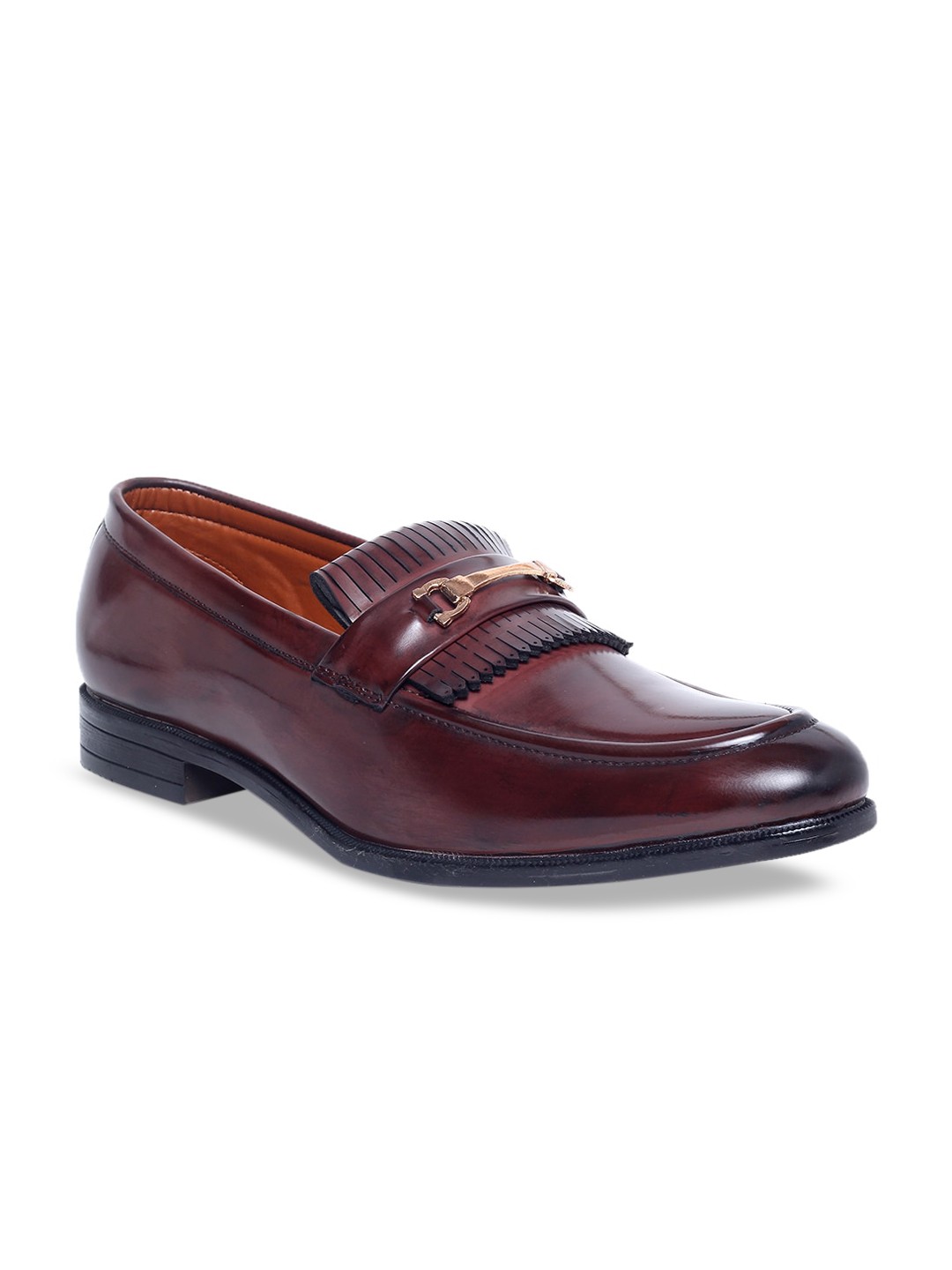 

MUTAQINOTI Men Red Patent Leather Loafers