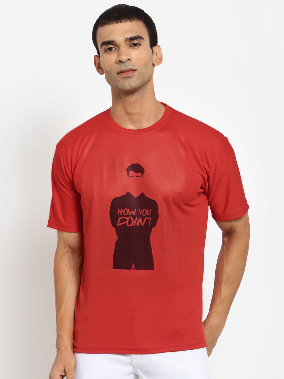 KLOTTHE Men Red & Black Joey Graphic Printed T-Shirt