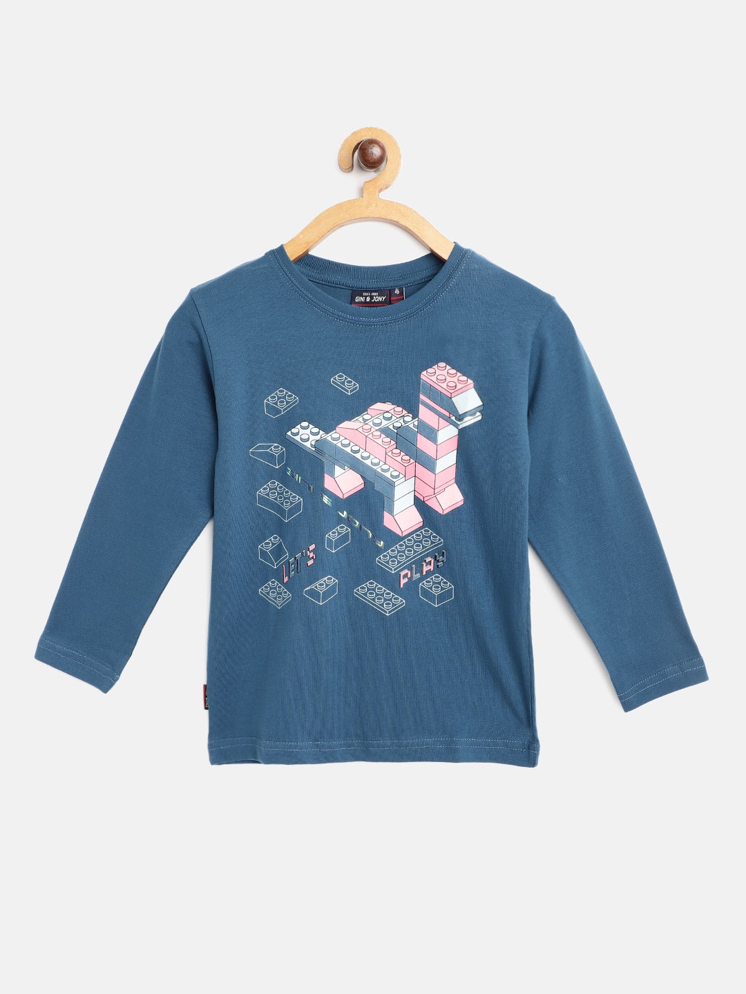 

Gini and Jony Boys Blue & White Graphic Print T-shirt