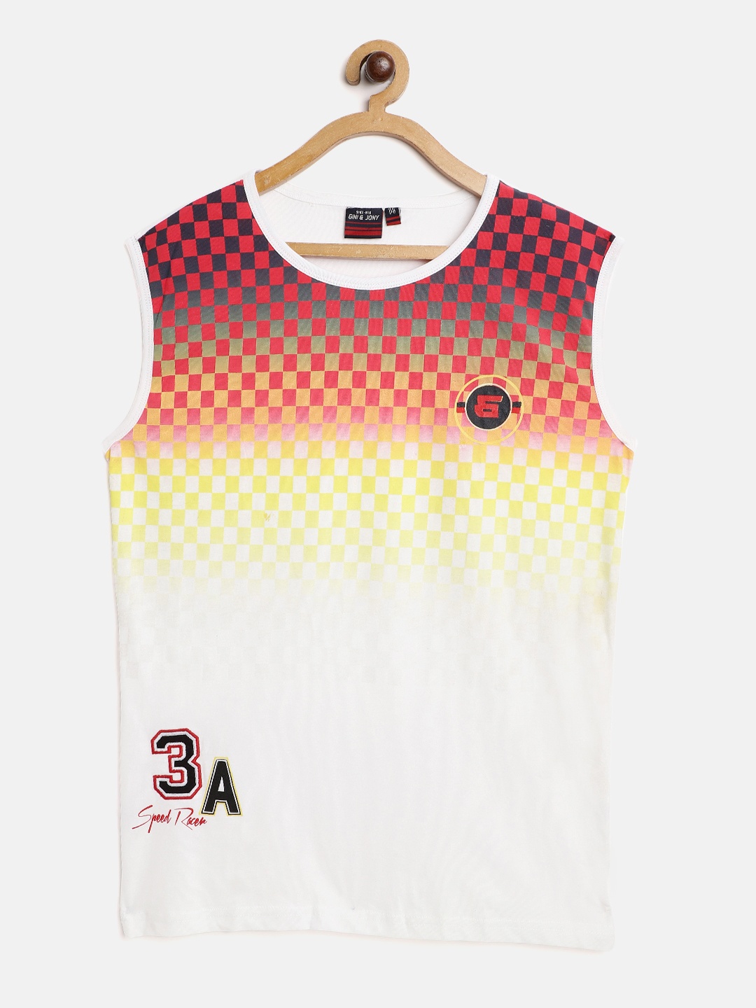 

Gini and Jony Boys White & Red Printed T-shirt