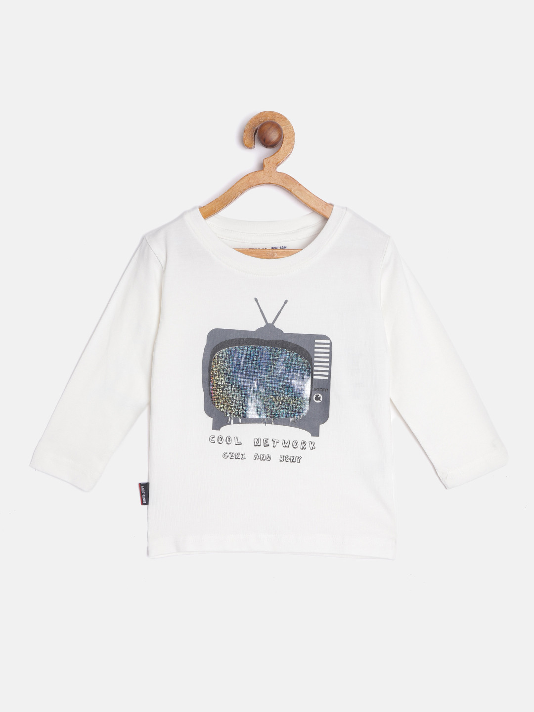 

Gini and Jony Boys White & Grey Graphic Print T-shirt