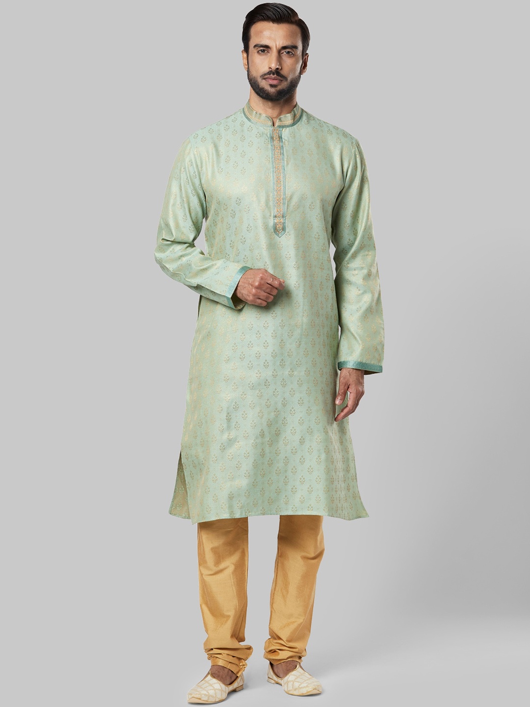 

Ethnix by Raymond Men Green Ethnic Motifs Kurta