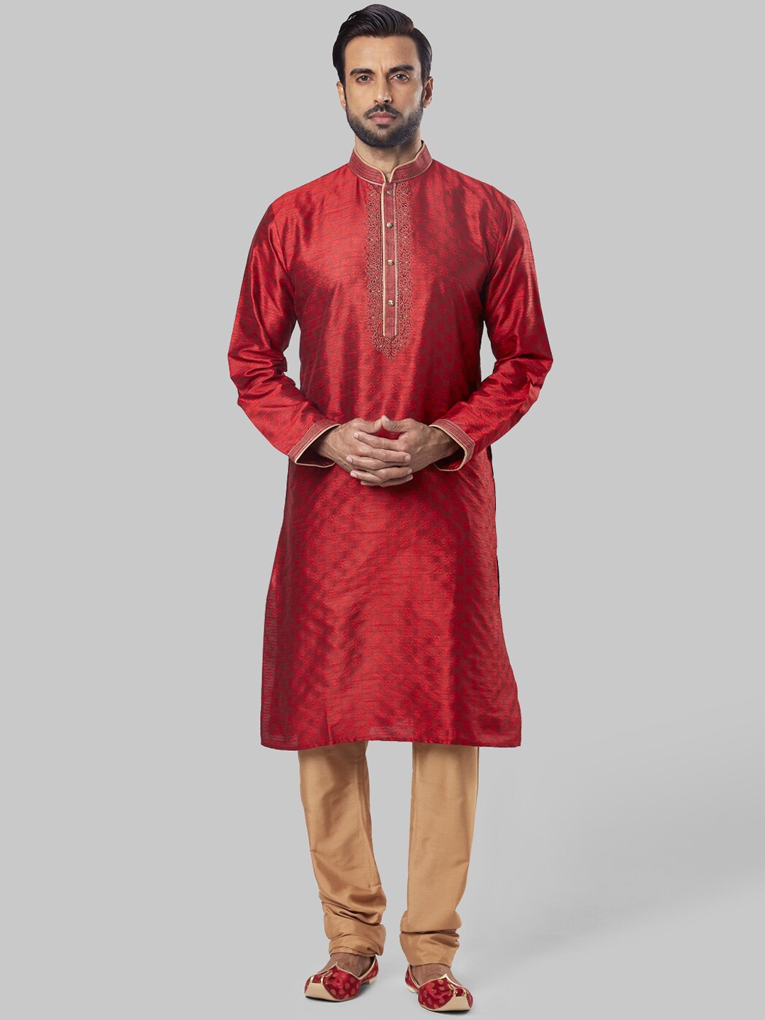 

Ethnix by Raymond Men Maroon Thread Work Kurta