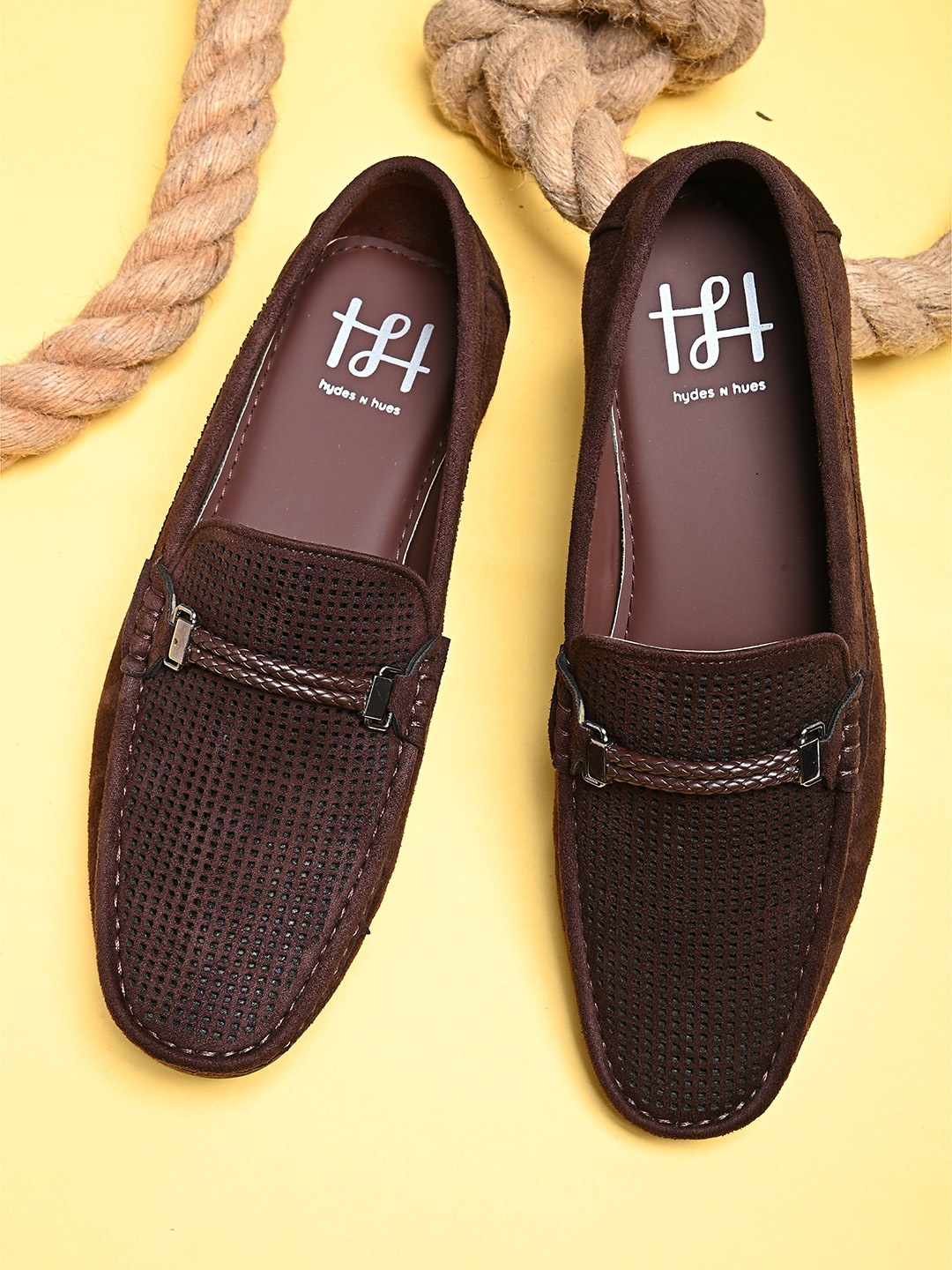 

Hydes N Hues Men Brown Textured loafers