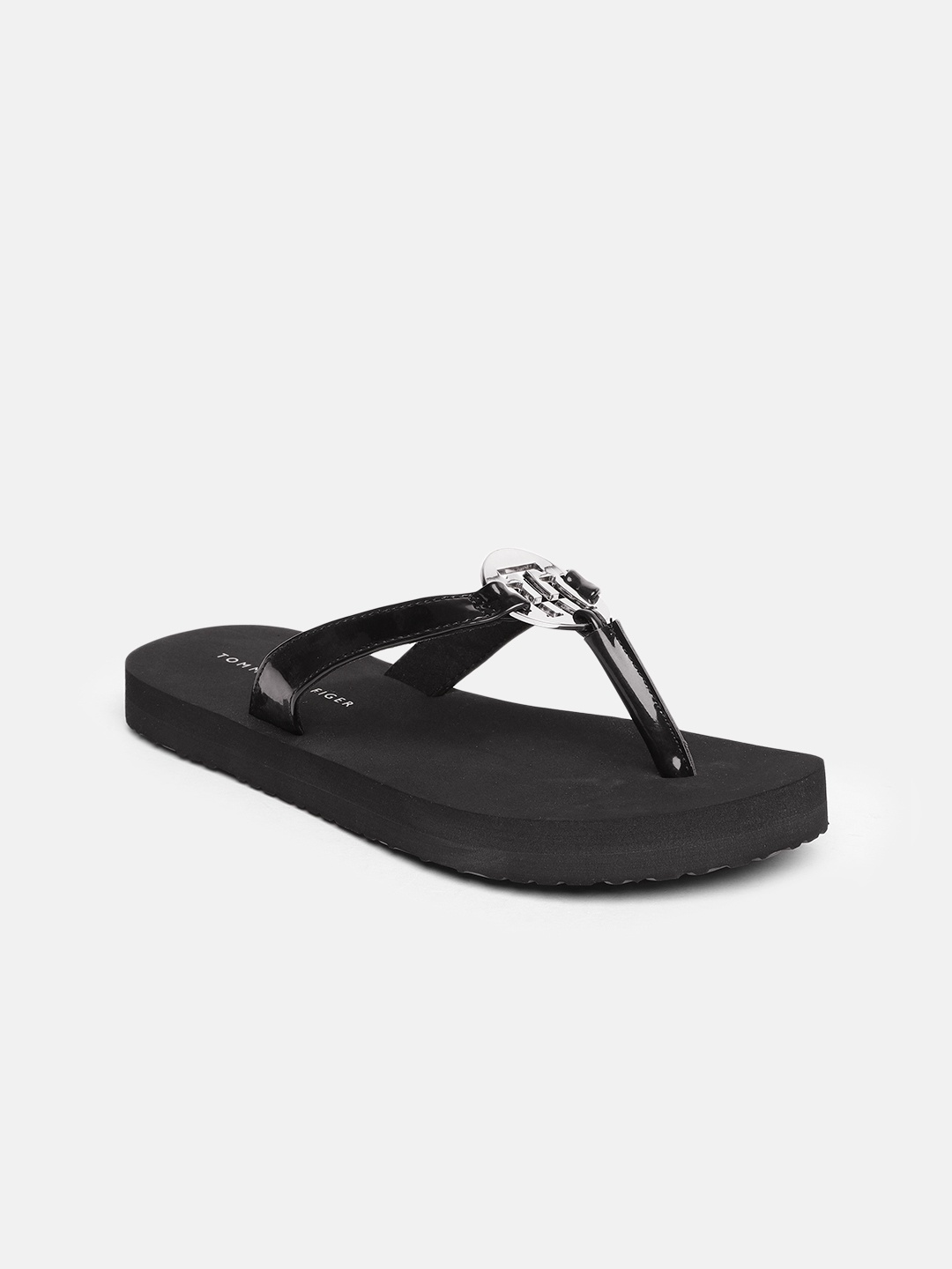 

Tommy Hilfiger Women Black T-Strap Flats