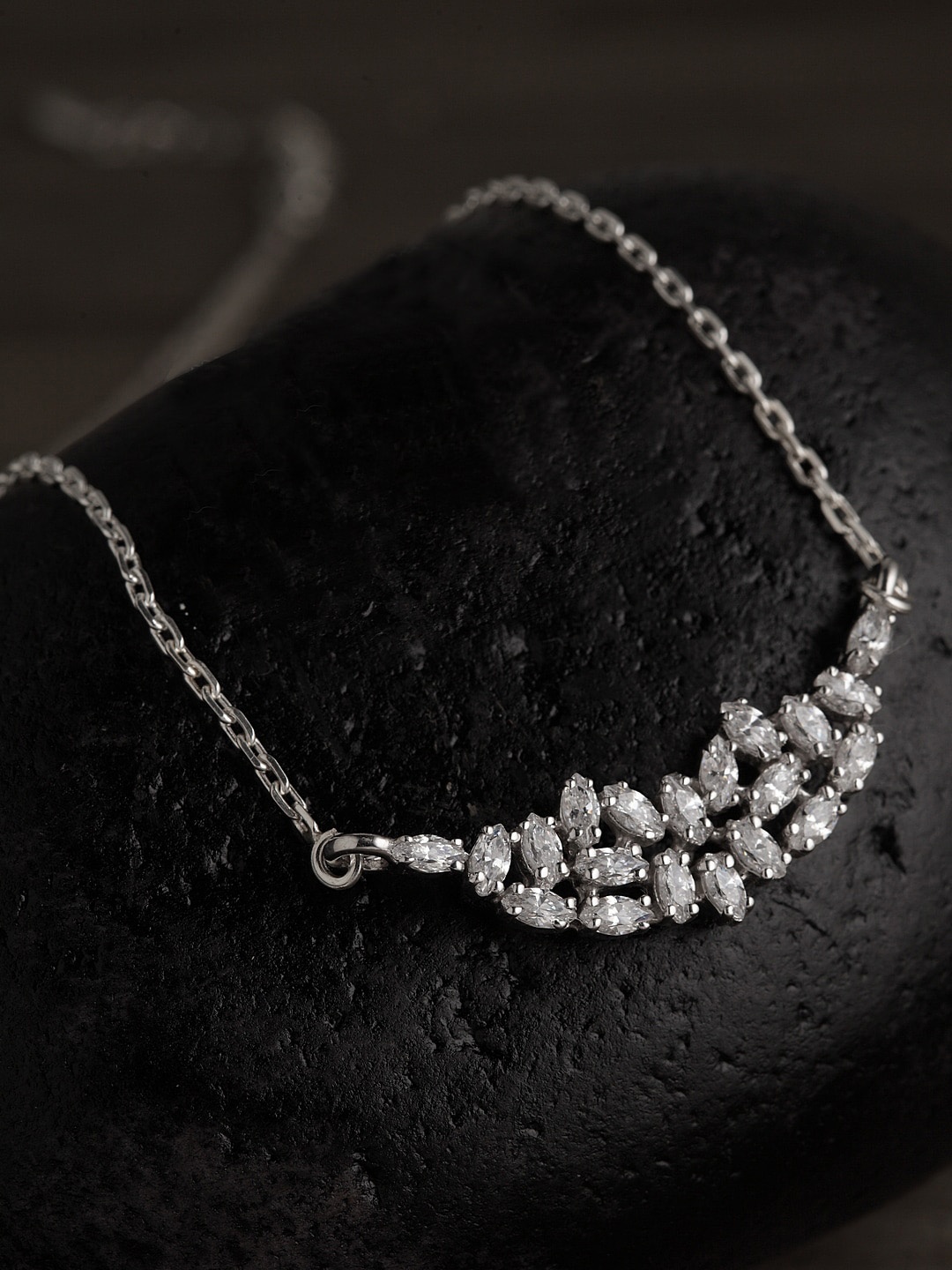 

Clara Rhodium Plated Silver Pendant with chain