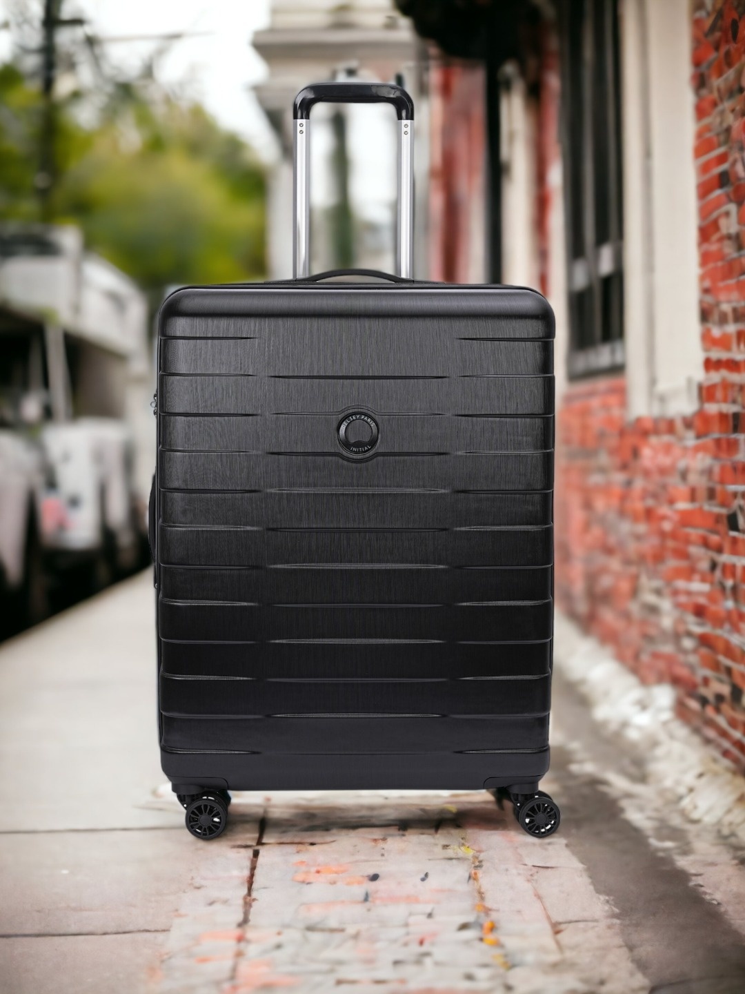 

DELSEY Quito Solid Hard Expandable Cabin Trolley Suitcase - 55 cm, Black