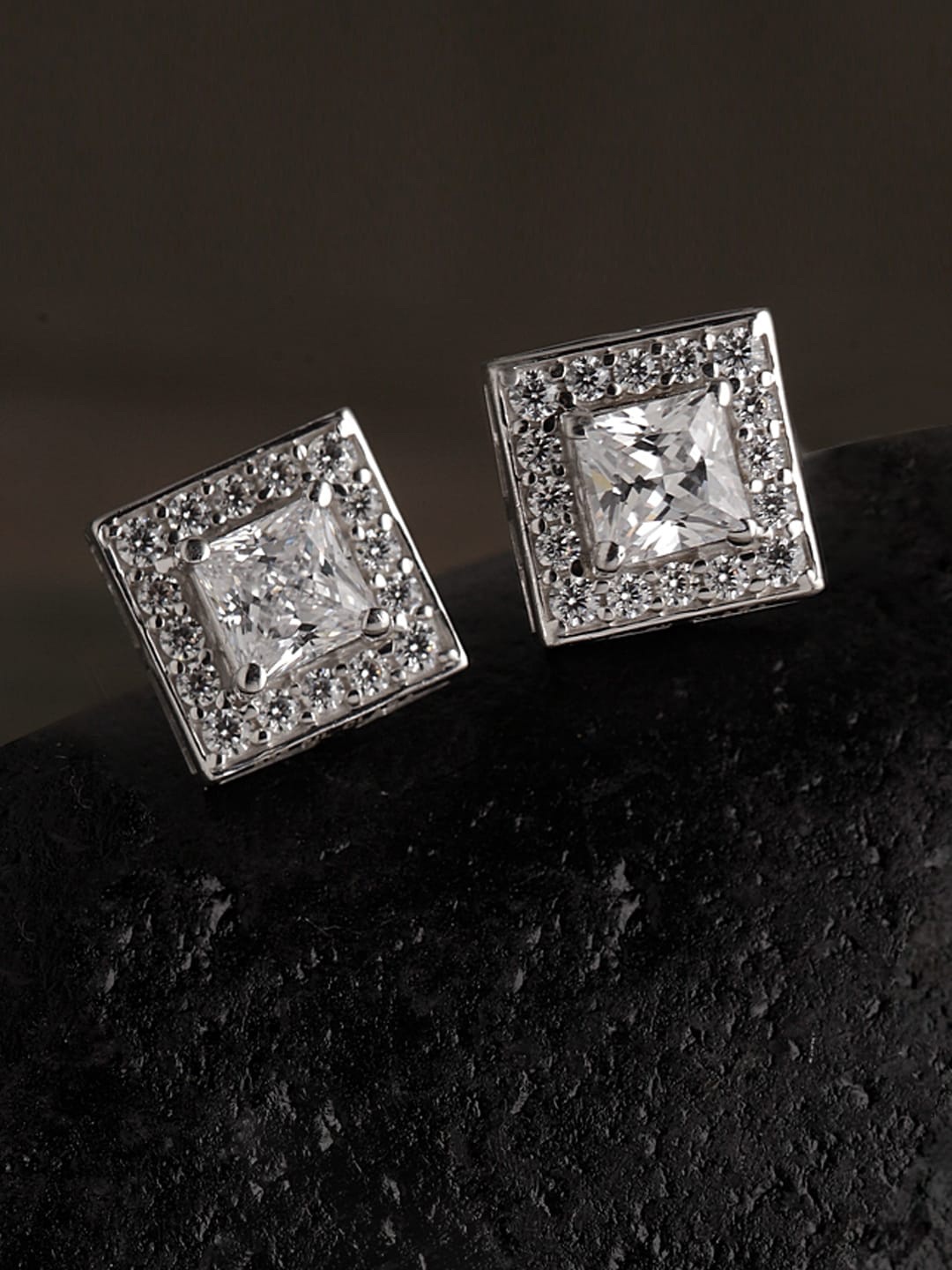 

Clara Silver-Toned Geometric Studs Earrings