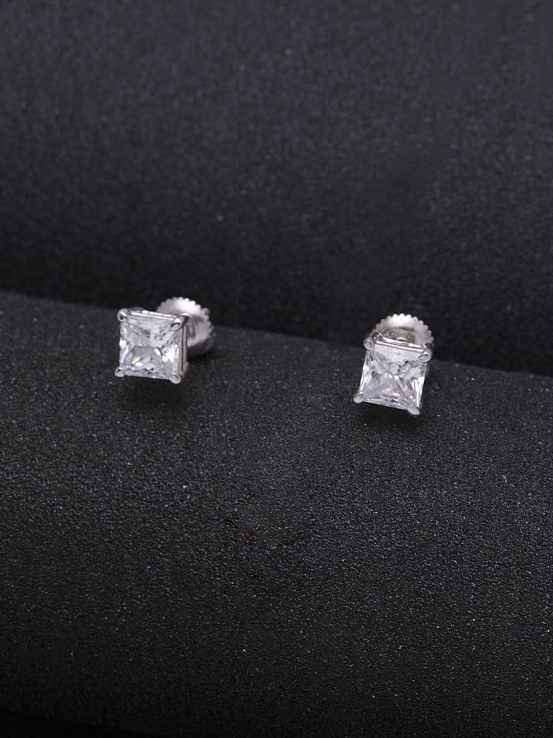 

Clara Silver-Toned Contemporary Studs Earrings