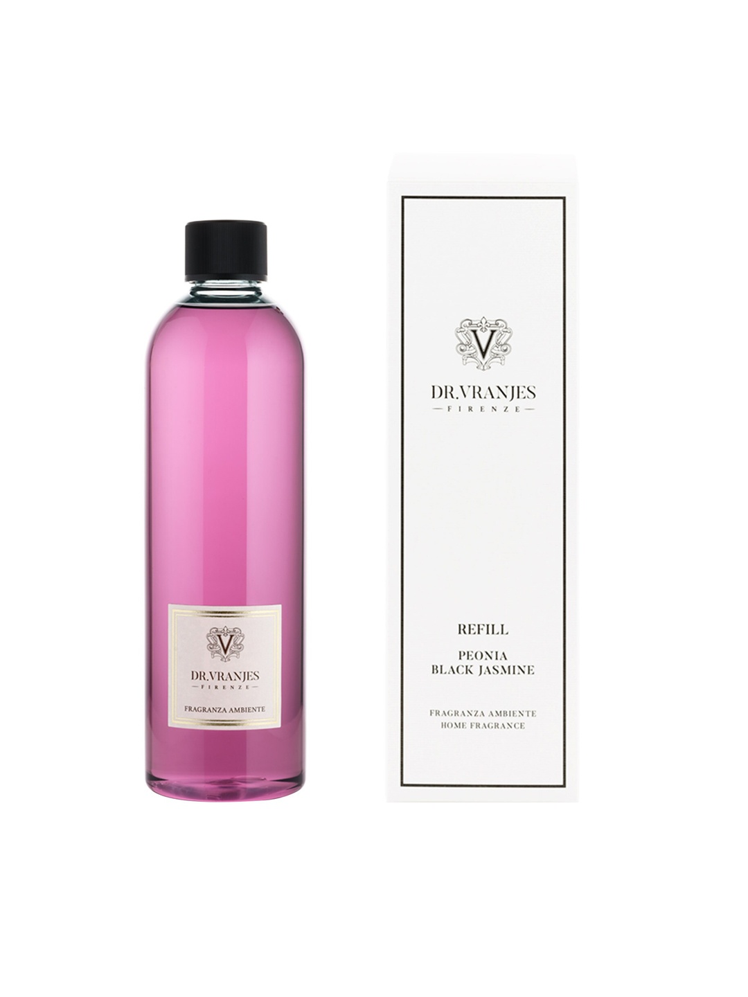 

Dr. Vranjes Pink Peonia Black Jasmine Aroma Oil with White Rattan Sticks