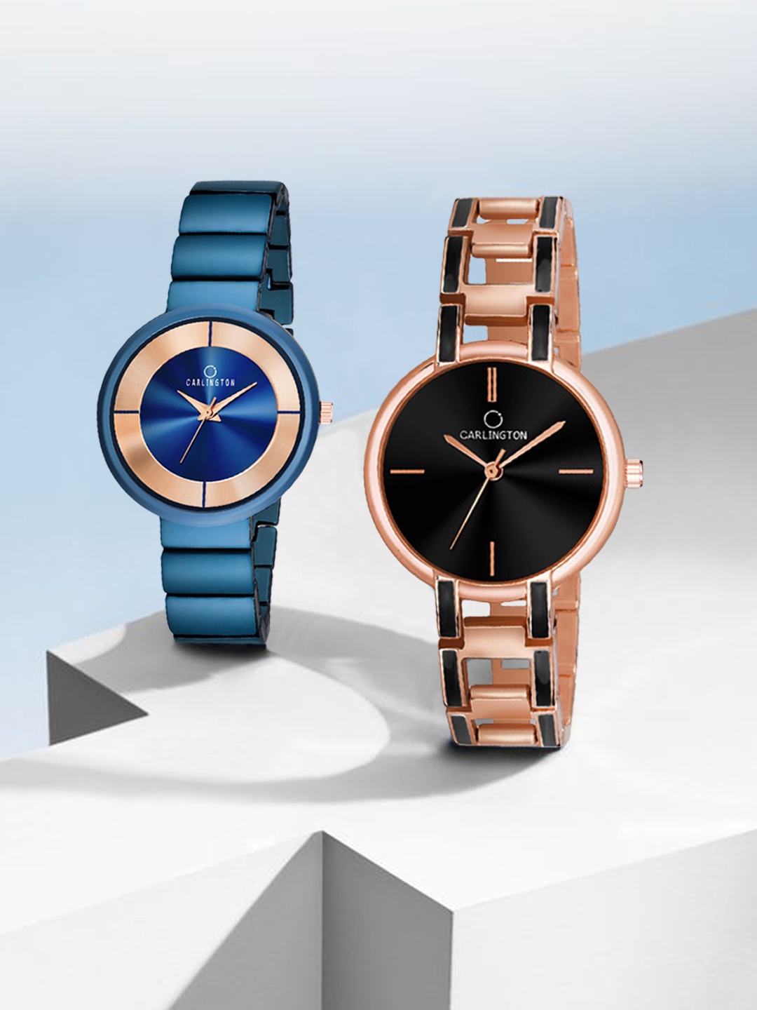 

CARLINGTON Women Set of 2 Analogue Watch - Combo 114 Blue - CK Black