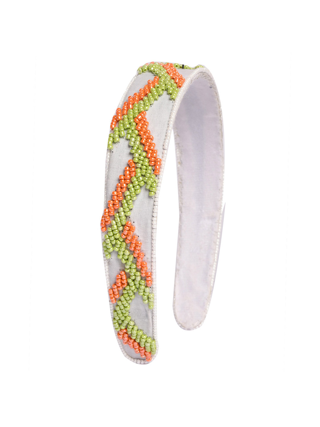 

Bella Moda Women White & Orange Embellished Hairband