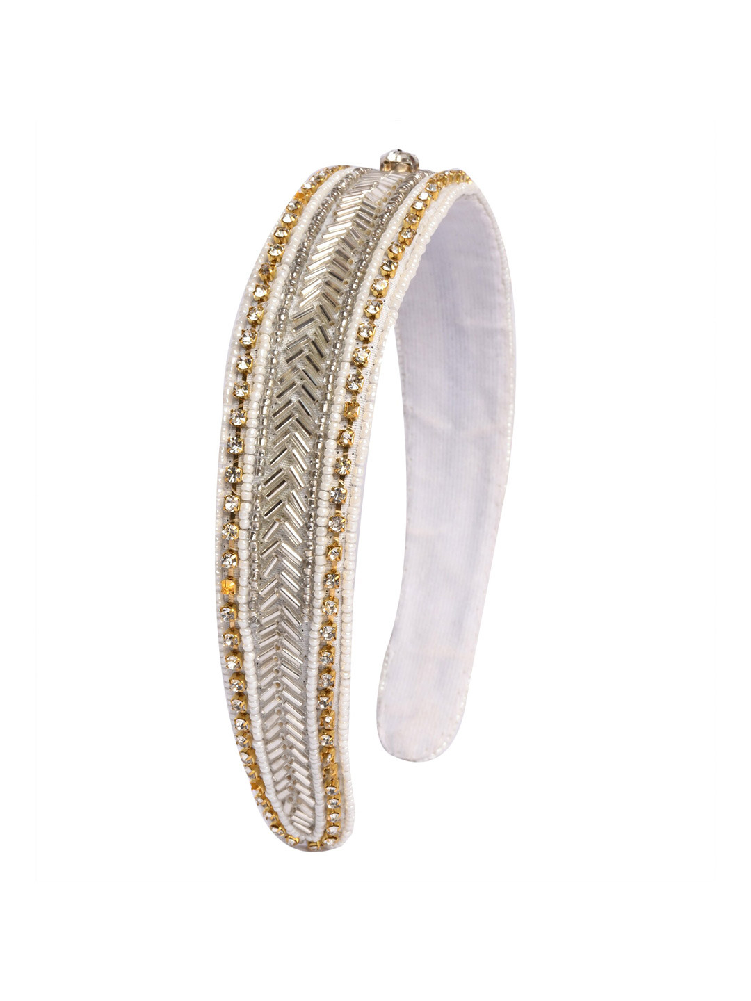 

Bella Moda Women Gold-Toned & Silver-Toned Beaded Hairband