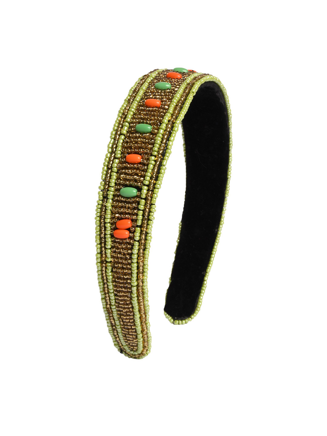 

Bella Moda Women Black & Green Embellished Hairband