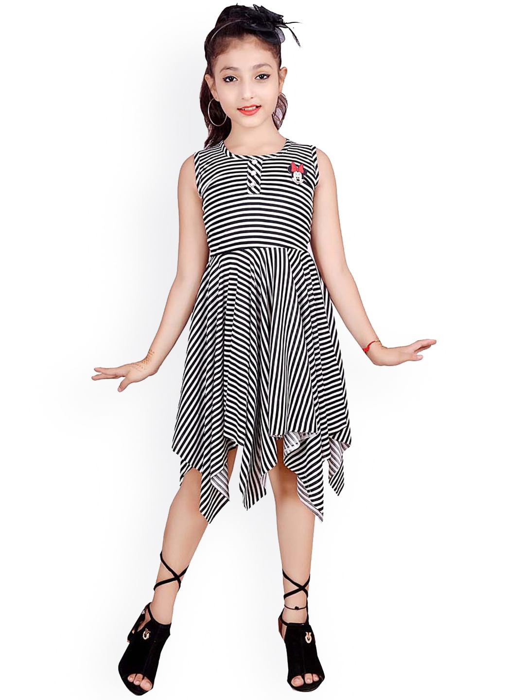

SKY HEIGHTS Girls Black Crepe Dress