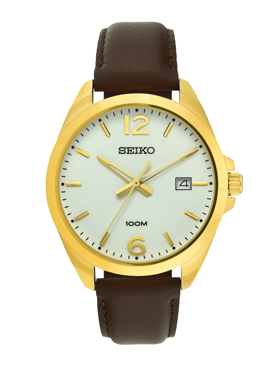 

SEIKO Men White Dial & Brown Leather Straps Analogue Watch SUR216P1