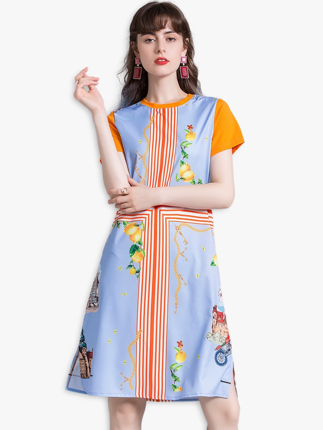 

JC Collection Multicoloured Floral A-Line Dress, Multi