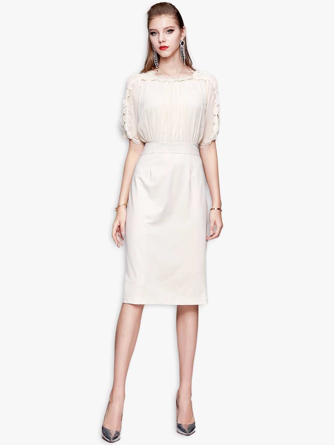 

JC Collection Off White Sheath Dress