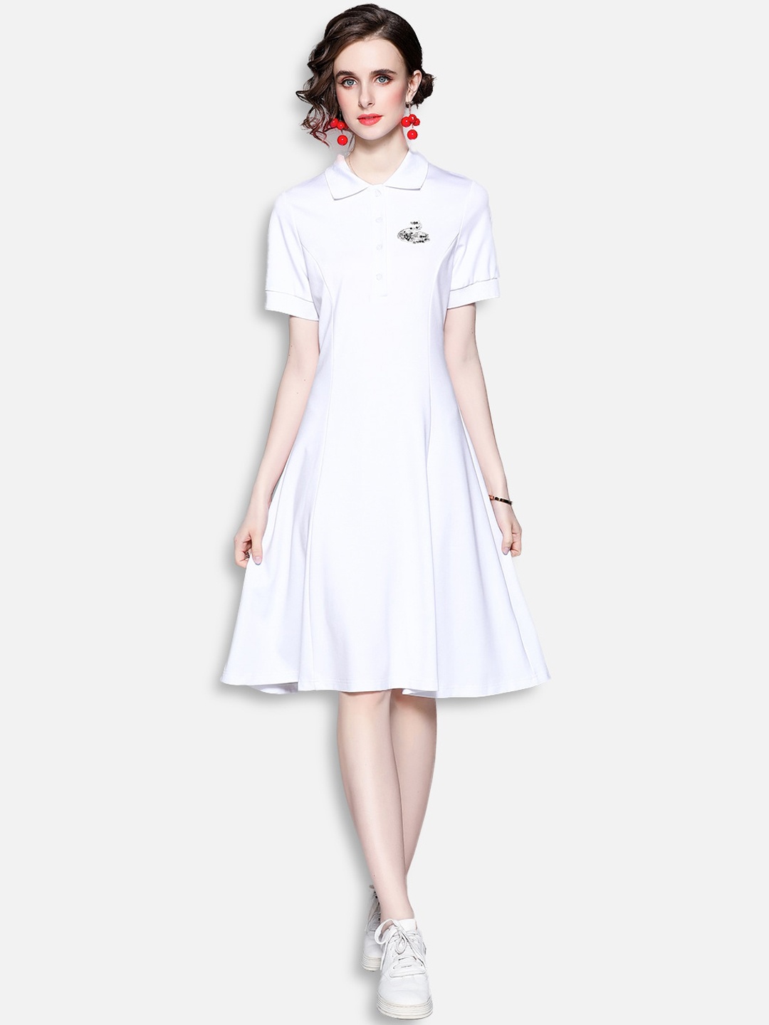 

JC Collection Women White T-shirt Dress