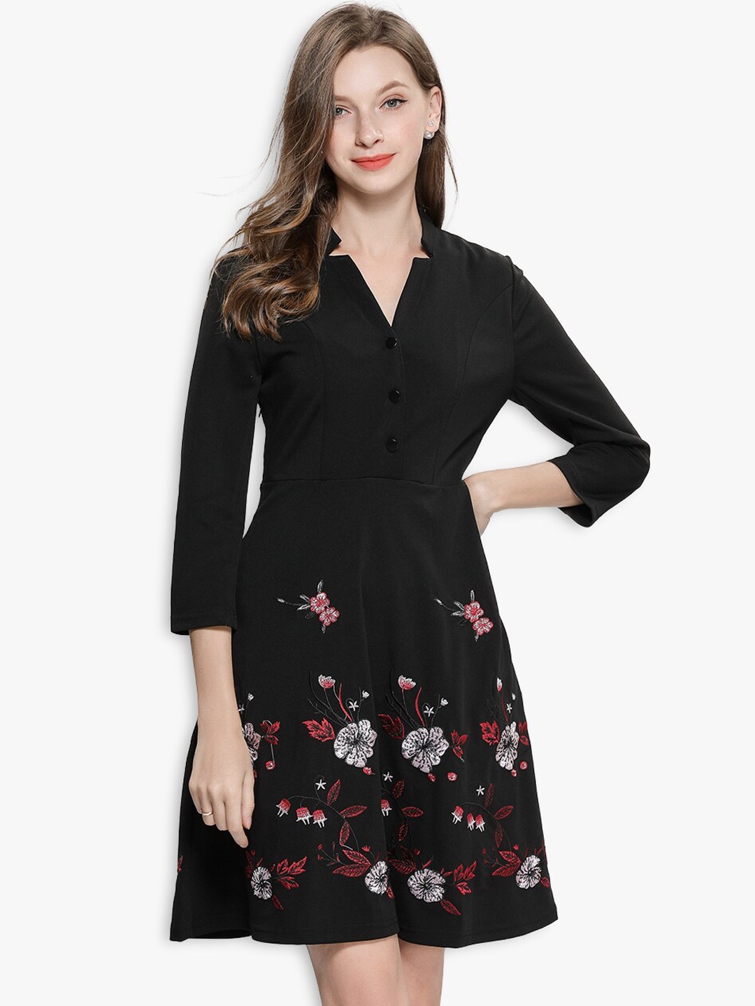 

JC Collection Black Floral Dress
