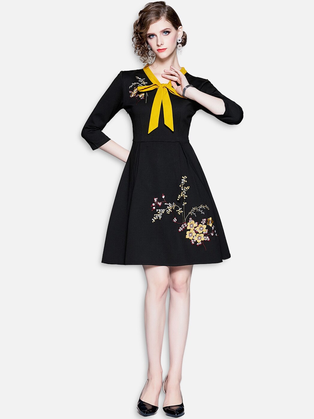 

JC Collection Black Floral Dress