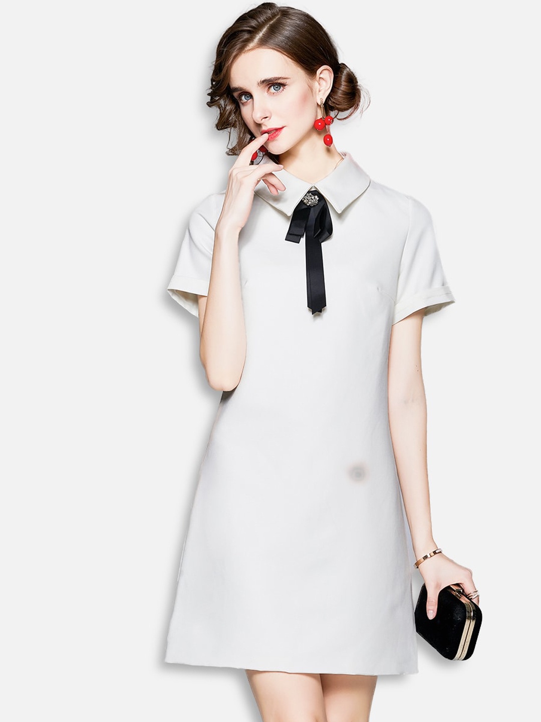 

JC Collection Women White T-shirt Dress