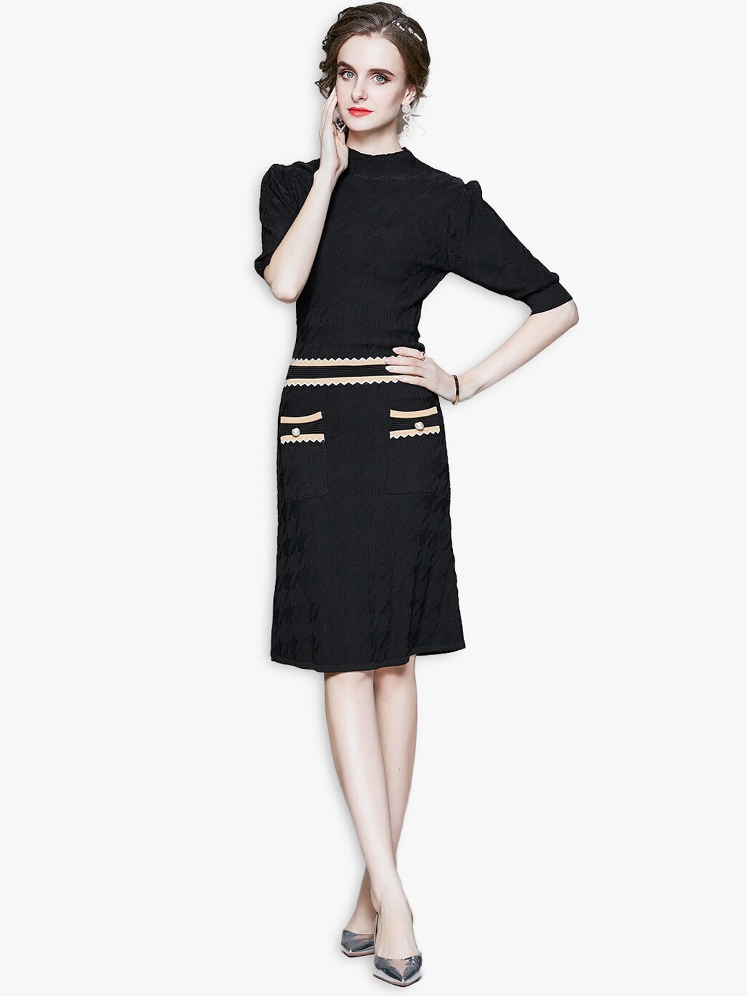 

JC Collection Black A-Line Dress