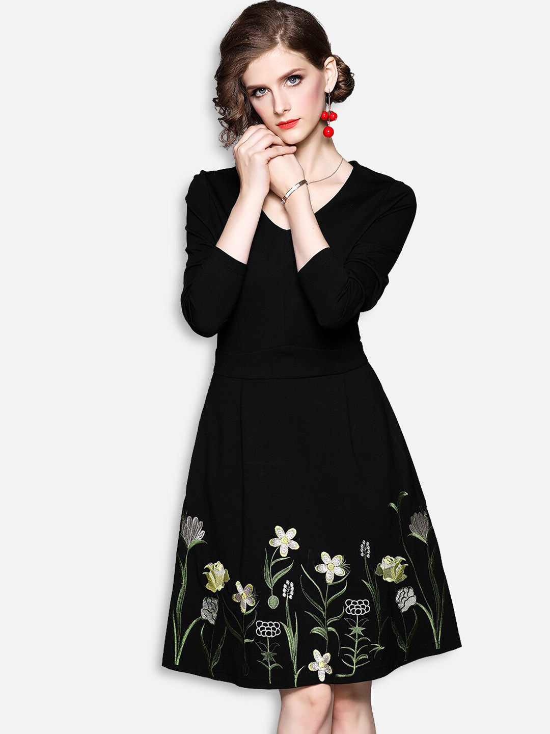 

JC Collection Black Floral Dress